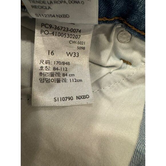 Denizen From Levi's Boyfriend Cropped Distressed Jean Sz 16 Women - Picture 9 of 10